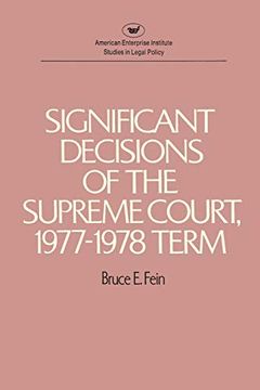 portada Significant Decisions of the Supreme Court, 1977-78 Term (Aei Studies) (en Inglés)