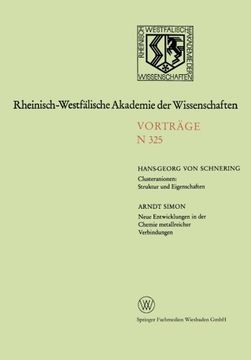 portada Clusteranionen: Struktur und Eigenschaften. Neue Entwicklungen in der Chemie metallreicher Verbindungen (Rheinisch-Westfälische Akademie der Wissenschaften) (German Edition)