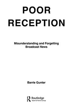 portada Poor Reception: Misunderstanding and Forgetting Broadcast News (Routledge Communication Series) (en Inglés)