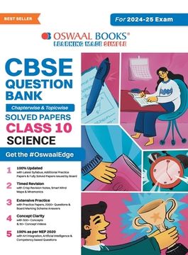 portada Oswaal CBSE Question Bank Class 10 Science, Chapterwise and Topicwise Solved Papers For Board Exams 2025 (en Inglés)