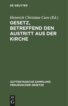 portada Gesetz, Betreffend den Austritt aus der Kirche (in German)