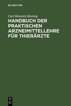 portada Handbuch der Praktischen Arzneimittellehre für Thierärzte (in German)