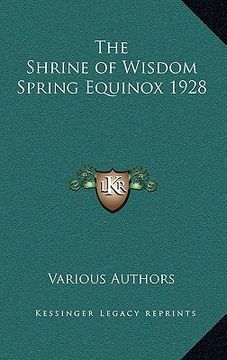 portada the shrine of wisdom spring equinox 1928 (en Inglés)