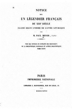 portada Notice sur un légendier français du XIIIe siècle (en Francés)