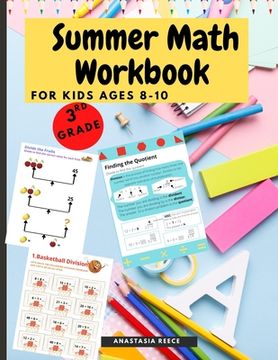 portada Summer Math Workbook for Kids Ages 8-10: Brain Challenging Math Activity Workbook for 3rd Grade Kids, Toddlers 