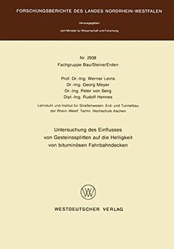portada Untersuchung des Einflusses von Gesteinssplitten auf die Helligkeit von bituminösen Fahrbahndecken (Forschungsberichte des Landes Nordrhein-Westfalen)