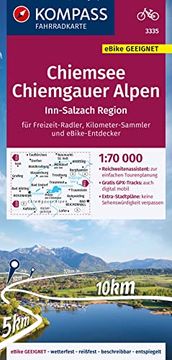 portada Kompass Fahrradkarte 3335 Chiemsee - Chiemgauer Alpen 1: 70. 000 (en Alemán)