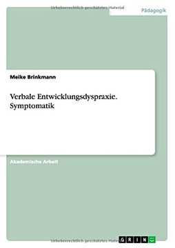 portada Verbale Entwicklungsdyspraxie. Symptomatik (German Edition)