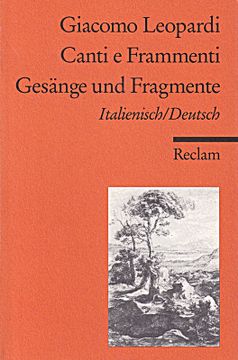 portada Canti e Frammenti /Gesänge und Fragmente: Ital. /Dt. (Reclams Universal-Biblioth (en Alemán)