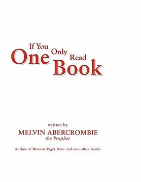portada if you only read one book by melvin abercrombie (en Inglés)