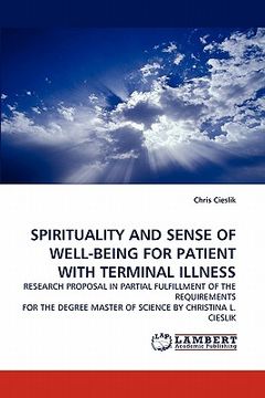 portada spirituality and sense of well-being for patient with terminal illness (en Inglés)