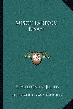 portada miscellaneous essays (en Inglés)