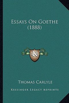 portada essays on goethe (1888)