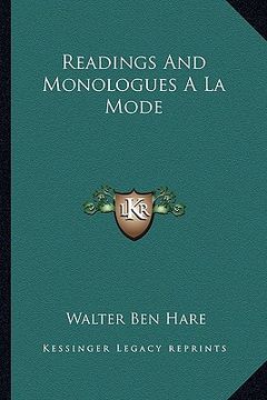 portada readings and monologues a la mode (en Inglés)