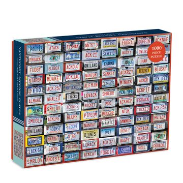 portada Galison Nantucket License Plates Puzzle, 1,000 Pieces, 20” x 27” – Jigsaw Puzzle Featuring a Collage of License Plate Photographs – Thick, Sturdy Pieces, Challenging Family Activity, Multicolor