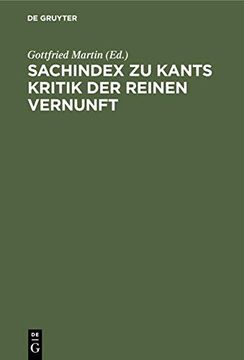 portada Sachindex zu Kants Kritik der Reinen Vernunft (in German)