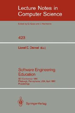 portada software engineering education: sei conference 1990, pittsburgh, pennsylvania, usa, april 2-3, 1990. proceedings