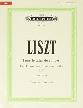 portada Trois Études de Concert (Three Concert Etudes) for Piano: S144, Urtext (in English)