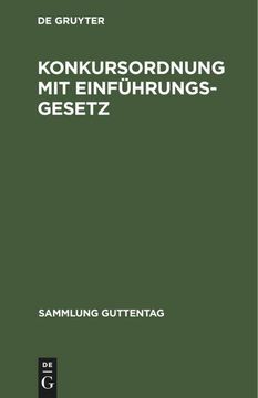 portada Konkursordnung mit Einführungsgesetz (en Alemán)