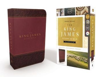 portada KJV, The King James Study Bible, Imitation Leather, Burgundy, Full-Color Edition (en Inglés)