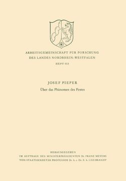 portada Über das Phänomen des Festes (Arbeitsgemeinschaft für Forschung des Landes Nordrhein-Westfalen) (German Edition)