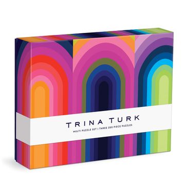 portada Trina Turk Multi Puzzle set From Galison - Includes Three 250 Piece Puzzles, Bright and Colorful Prints by Trina Turk, Thick and Sturdy Pieces, fun Family Activity!