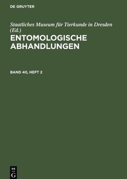 portada Entomologische Abhandlungen. Band 40, Heft 2 (en Alemán)