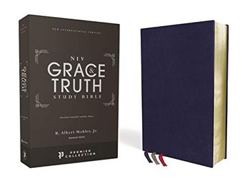 portada The Grace and Truth Study Bible: New International Version, Navy, Premium Goatskin Leather, Premier Collection, Comfort Print (en Inglés)