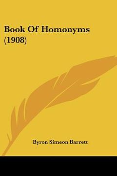 portada book of homonyms (1908) (en Inglés)