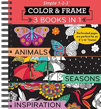 portada Color and Frame 3 in 1 Animals (Color & Frame) (en Inglés)