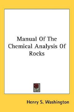 portada manual of the chemical analysis of rocks (en Inglés)