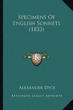 portada specimens of english sonnets (1833)