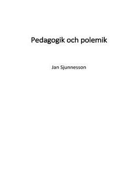 portada Pedagogik och Polemik (Paperback or Softback) (en Sueco)