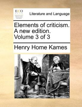portada elements of criticism. a new edition. volume 3 of 3