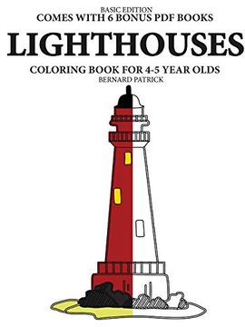 portada Simple Coloring Books for 4-5 Year Olds (Lighthouses) (en Inglés)