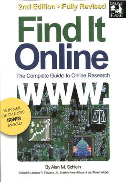 portada Find it Online: The Complete Guide to Online Research, Second Edition (en Inglés)