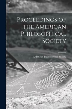 portada Proceedings of the American Philosophical Society; 07 (in English)