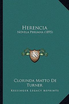 portada herencia: novela peruana (1895) (en Inglés)