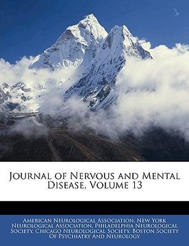 portada journal of nervous and mental disease, volume 13 (en Inglés)
