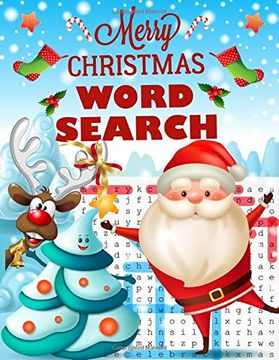 portada Merry Christmas Word Search. Easy Large Print Puzzle Book for Adults , Kids & Everyone for the 25 Days of Christmas. (en Inglés)