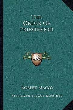 portada the order of priesthood (en Inglés)