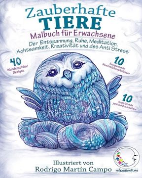 portada Malbuch für Erwachsene: Zauberhafte Tiere - Der Entspannung, Ruhe, Meditation, Achtsamkeit, Kreativität und des Anti Stress (German Edition)