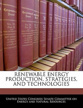 portada renewable energy production, strategies, and technologies (en Inglés)