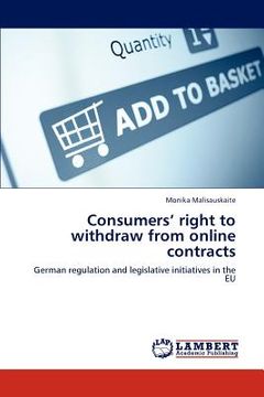 portada consumers' right to withdraw from online contracts (en Inglés)