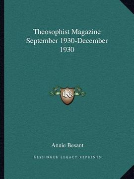 portada theosophist magazine september 1930-december 1930 (en Inglés)