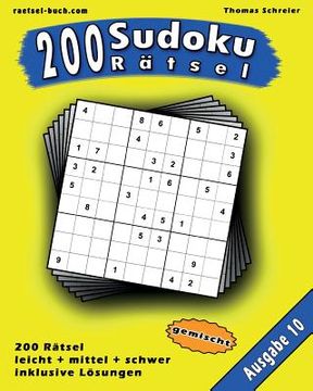 portada 200 gemischte Zahlen-Sudoku 10: 200 gemischte 9x9 Sudoku mit Lösungen, Ausgabe 10 (in German)