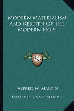 portada modern materialism and rebirth of the modern hope