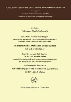 portada Ein Stochastisches Mehrebenenlagersystem Mit Sicherheitslager. Stochastische Prozesse Mit Unabhängigen Und Stationären Zuwächsen in Der Lagerhaltung