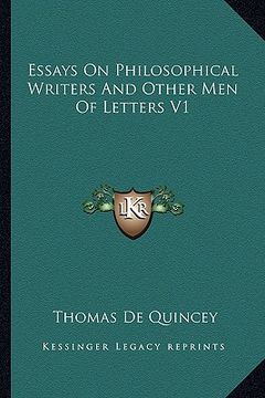 portada essays on philosophical writers and other men of letters v1 (en Inglés)