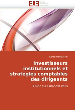 portada Investisseurs Institutionnels Et Strategies Comptables Des Dirigeants